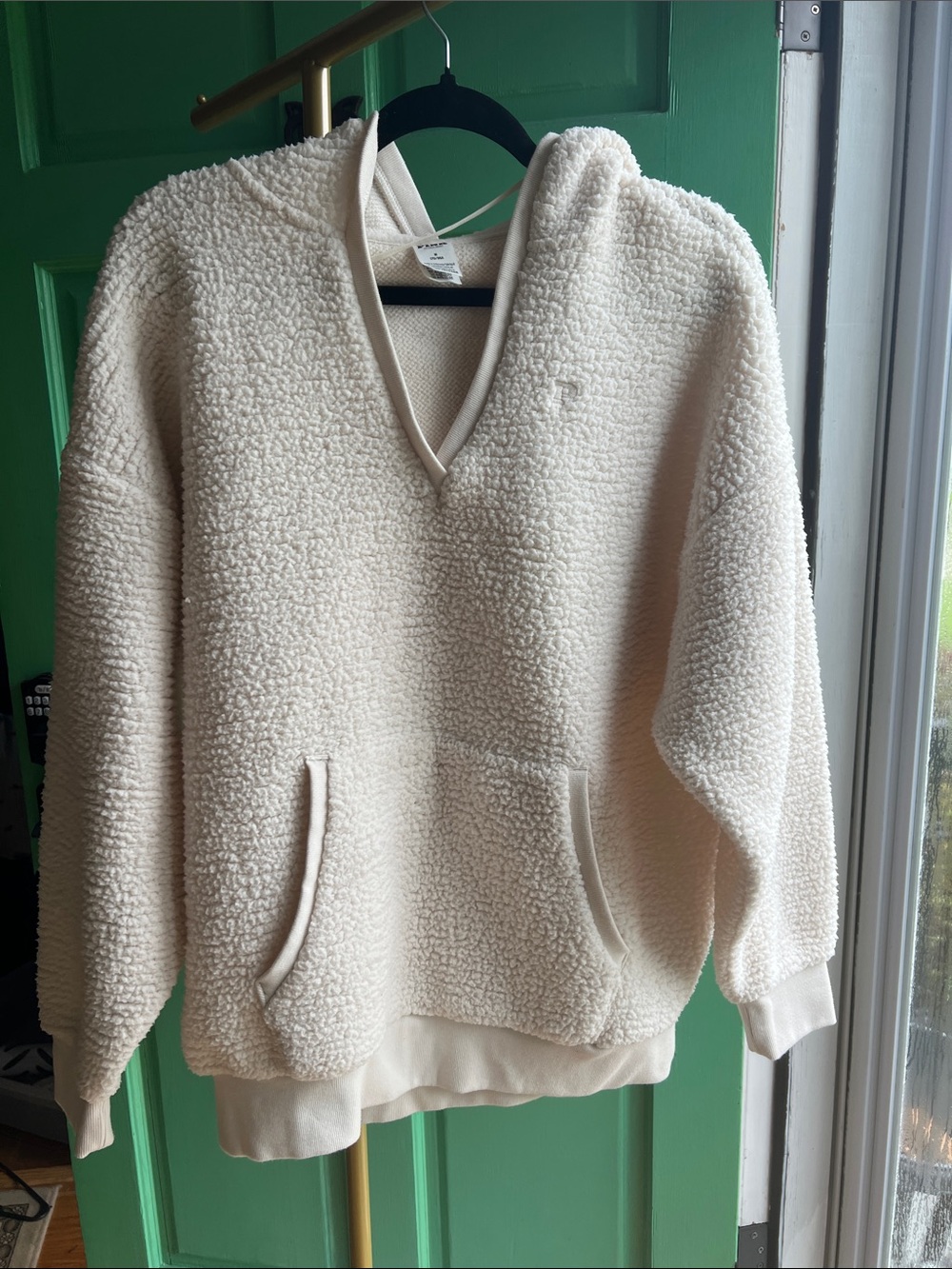 PINK Victoria's Secret Cream Textured Pullover hoodie kangaroo pocket  Medium